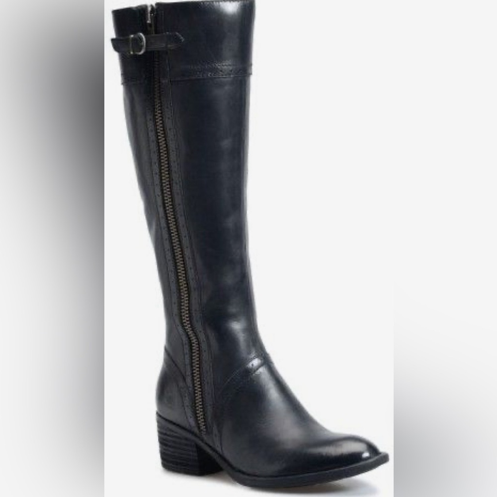 Born Riding Boot Black Size 7.5 + 2” Heels - Picture 14 of 15